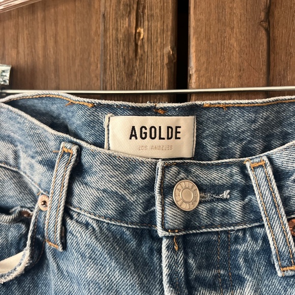 Agolde 90's Crop High Rise Straight Medium Wash Denim Jeans Size 27 - Picture 4 of 8